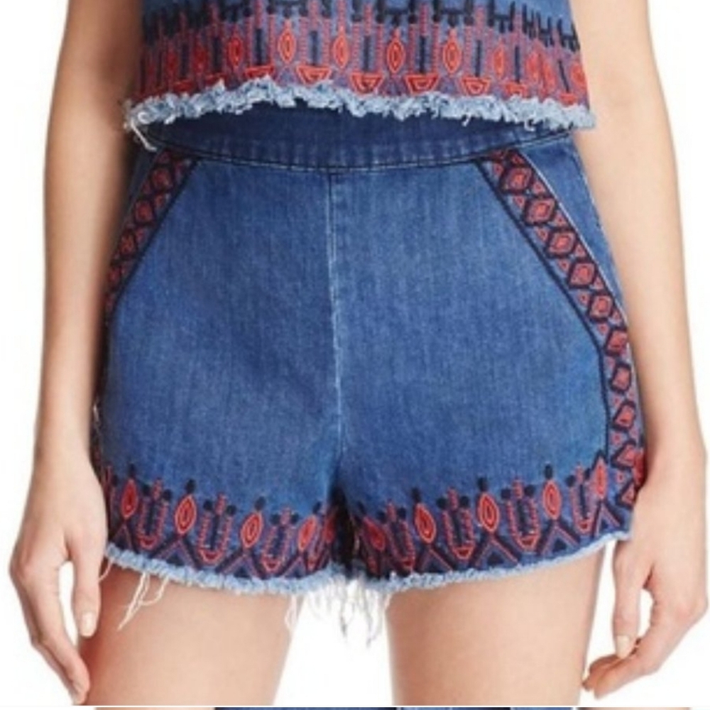 NWT BLANKNYC embroidered high rise denim shorts 30